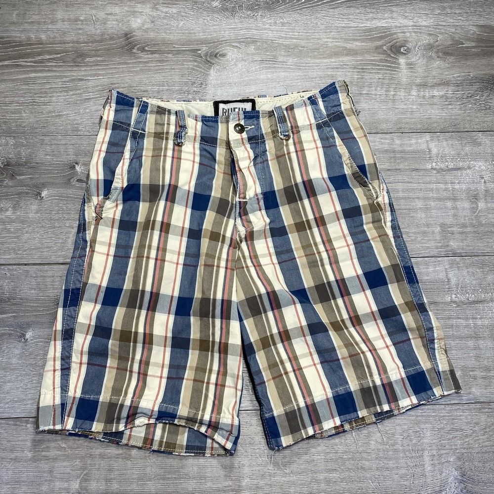 Ruehl No.925 Shorts Mens 30 Multicolor Plaid Chino Casual Flat Front Summer‎